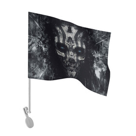 Флаг для автомобиля с принтом OLD SHAMAN в Петрозаводске, 100% полиэстер | Размер: 30*21 см | hardcore | shaman | skull | готика | неформальное | череп | шаман