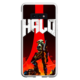 Чехол для Samsung S10E с принтом HALO x DOOM в Петрозаводске, Силикон | Область печати: задняя сторона чехла, без боковых панелей | doom | game | games | halo | heilo | master chif | spartan | дум | игра | игры | ковенант | ковенанты | мастер чиф | спартанец | хало | хейло | хэйло