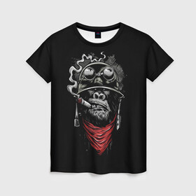 Женская футболка 3D с принтом Gorilla Rambo в Петрозаводске, 100% полиэфир ( синтетическое хлопкоподобное полотно) | прямой крой, круглый вырез горловины, длина до линии бедер | gorilla | rambo | армейское | армия | горилла | обезьяна | рамбо | рэмбо