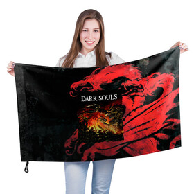 Флаг 3D с принтом DARKSOULS | DRAGON AGE в Петрозаводске, 100% полиэстер | плотность ткани — 95 г/м2, размер — 67 х 109 см. Принт наносится с одной стороны | dark souls | darksouls | tegunvte | темные души