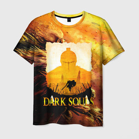 Мужская футболка 3D с принтом DARKSOULS | SKULL&MAGIC в Петрозаводске, 100% полиэфир | прямой крой, круглый вырез горловины, длина до линии бедер | Тематика изображения на принте: dark souls | darksouls | tegunvte | темные души
