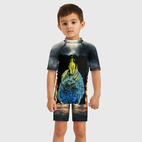 Детский купальный костюм 3D с принтом DARKSOULS  | ТЁМНЫЕ ДУШИ 2 в Петрозаводске, Полиэстер 85%, Спандекс 15% | застежка на молнии на спине | dark souls | darksouls | tegunvte | темные души