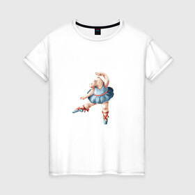 Женская футболка хлопок с принтом Персонаж в Петрозаводске, 100% хлопок | прямой крой, круглый вырез горловины, длина до линии бедер, слегка спущенное плечо | арт | балет | персонаж | рисунок | танец