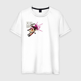 Мужская футболка хлопок с принтом ангелы смерти в Петрозаводске, 100% хлопок | прямой крой, круглый вырез горловины, длина до линии бедер, слегка спущенное плечо. | angels of death | anime | satsuriku no tenshi | ангел кровопролития | аниме