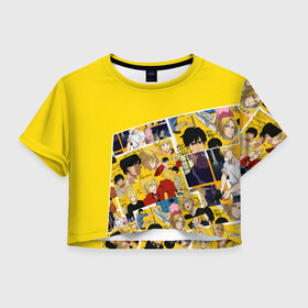 Женская футболка Crop-top 3D с принтом Banana Fish в Петрозаводске, 100% полиэстер | круглая горловина, длина футболки до линии талии, рукава с отворотами | banana fish | аниме | банана фиш | банановая рыба | приключение | эш