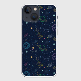 Чехол для iPhone 13 mini с принтом Созвездия в Петрозаводске,  |  | space | арт | звезды | корабли | космос | планеты | ракеты | созвездия