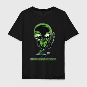 Мужская футболка хлопок Oversize с принтом Категорически вас приветствую в Петрозаводске, 100% хлопок | свободный крой, круглый ворот, “спинка” длиннее передней части | Тематика изображения на принте: alien | green | grey | hand | outer space | planet | space | spooky | ufo | universe | большие глаза | другое измерение | зелёный | инопланетянин | контакт | космос | машет рукой | нло | параллельные миры | планета | приветствие