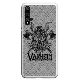 Чехол для Honor 20 с принтом Valheim Viking dark в Петрозаводске, Силикон | Область печати: задняя сторона чехла, без боковых панелей | Тематика изображения на принте: fantasy | mmo | valheim | valve | валхейм | вальхейм | викинги | выживалка | игра | королевская битва | ммо | ролевая игра | фэнтази