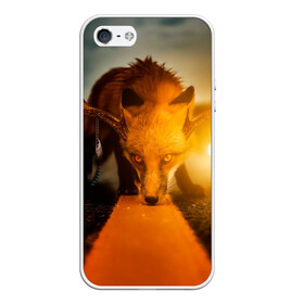 Чехол для iPhone 5/5S матовый с принтом Лиса с рогами оленя в Петрозаводске, Силикон | Область печати: задняя сторона чехла, без боковых панелей | fox | foxy | животное | звери | лиса | лисенок | лисичка | милая | рыжая | фокс