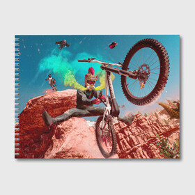 Альбом для рисования с принтом Riders Republic в Петрозаводске, 100% бумага
 | матовая бумага, плотность 200 мг. | riders republic | велосипед | гонки | игра | человек | экстрим