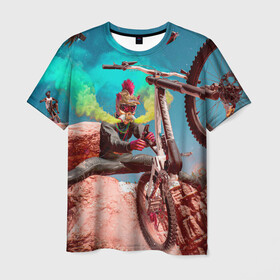 Мужская футболка 3D с принтом Riders Republic в Петрозаводске, 100% полиэфир | прямой крой, круглый вырез горловины, длина до линии бедер | riders republic | велосипед | гонки | игра | человек | экстрим