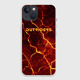 Чехол для iPhone 13 с принтом OUTRIDERS в Петрозаводске,  |  | outriders | земля | игра | лава | пиромант | текстура | трещины
