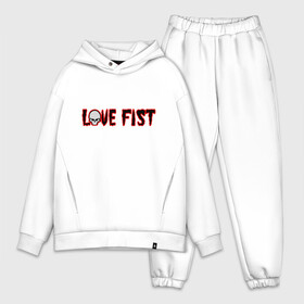 Мужской костюм хлопок OVERSIZE с принтом Love Fist в Петрозаводске,  |  | blood | fist | love | skull | кровавая | кулак | любовь | надпись | череп