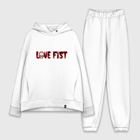 Женский костюм хлопок Oversize с принтом Love Fist в Петрозаводске,  |  | blood | fist | love | skull | кровавая | кулак | любовь | надпись | череп