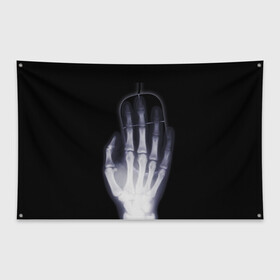 Флаг-баннер с принтом X-Ray hand в Петрозаводске, 100% полиэстер | размер 67 х 109 см, плотность ткани — 95 г/м2; по краям флага есть четыре люверса для крепления | hand | mouse | x ray | мышка | рука