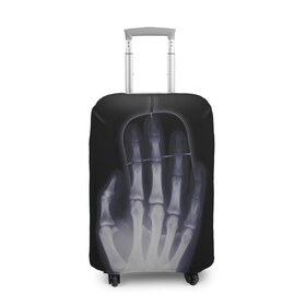 Чехол для чемодана 3D с принтом X-Ray hand в Петрозаводске, 86% полиэфир, 14% спандекс | двустороннее нанесение принта, прорези для ручек и колес | hand | mouse | x ray | мышка | рука