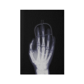 Обложка для паспорта матовая кожа с принтом X-Ray hand в Петрозаводске, натуральная матовая кожа | размер 19,3 х 13,7 см; прозрачные пластиковые крепления | hand | mouse | x ray | мышка | рука