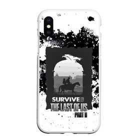 Чехол для iPhone XS Max матовый с принтом The Last of US SURVIVE в Петрозаводске, Силикон | Область печати: задняя сторона чехла, без боковых панелей | Тематика изображения на принте: ellie | game | joel | naughty dog | part 2 | the last of us | zombie | джоэл | зомби | одни из нас | элли