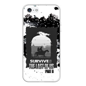 Чехол для iPhone 5/5S матовый с принтом The Last of US SURVIVE в Петрозаводске, Силикон | Область печати: задняя сторона чехла, без боковых панелей | Тематика изображения на принте: ellie | game | joel | naughty dog | part 2 | the last of us | zombie | джоэл | зомби | одни из нас | элли