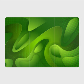 Магнитный плакат 3Х2 с принтом 3d Green abstract в Петрозаводске, Полимерный материал с магнитным слоем | 6 деталей размером 9*9 см | luxury | versace | vip | абстракция | версаче | вип | паттерн | роскошь | текстуры