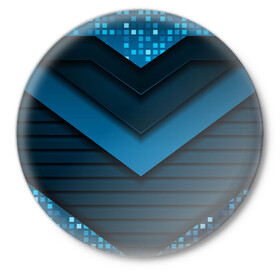 Значок с принтом 3D luxury blue abstract в Петрозаводске,  металл | круглая форма, металлическая застежка в виде булавки | Тематика изображения на принте: luxury | versace | vip | абстракция | версаче | вип | паттерн | роскошь | текстуры