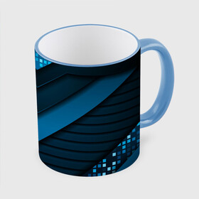 Кружка с принтом 3D luxury blue abstract в Петрозаводске, керамика | ёмкость 330 мл | luxury | versace | vip | абстракция | версаче | вип | паттерн | роскошь | текстуры