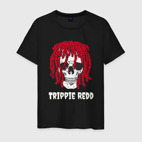 Мужская футболка хлопок с принтом TRIPPIE REDD в Петрозаводске, 100% хлопок | прямой крой, круглый вырез горловины, длина до линии бедер, слегка спущенное плечо. | 1400 | big | rap | red | redd | trippie | ред | редд | рэд | рэдд | триппи