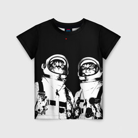 Детская футболка 3D с принтом Коты Космонавты в Петрозаводске, 100% гипоаллергенный полиэфир | прямой крой, круглый вырез горловины, длина до линии бедер, чуть спущенное плечо, ткань немного тянется | 12 | 1961 | astronaut | cat | gagarin | mars | nasa | space | spacex | sssr | yuri | апрель | астронавт | гагарин | день | земля | космонавт | космонавтика | космос | кот | коты | кошка | лазер | луна | марс | наса | планета | поехали | полё