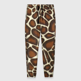 Мужские брюки 3D с принтом Жираф в Петрозаводске, 100% полиэстер | манжеты по низу, эластичный пояс регулируется шнурком, по бокам два кармана без застежек, внутренняя часть кармана из мелкой сетки | giraffe | животное | жираф | пятна | текстура
