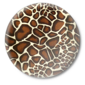 Значок с принтом Жираф в Петрозаводске,  металл | круглая форма, металлическая застежка в виде булавки | giraffe | животное | жираф | пятна | текстура