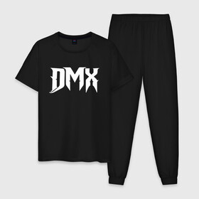 Мужская пижама хлопок с принтом DMX в Петрозаводске, 100% хлопок | брюки и футболка прямого кроя, без карманов, на брюках мягкая резинка на поясе и по низу штанин
 | Тематика изображения на принте: 1970 | 2021 | 50 | cent | coast | cube | dmx | earl | east | gangsta | hardcore | hip | hop | ice | in | legend | music | pace | rap | requiescat | rip | simmons | гангстер | легенда | музыка | рип | рэп | рэпер | симмонс | хип | хоп | эрл