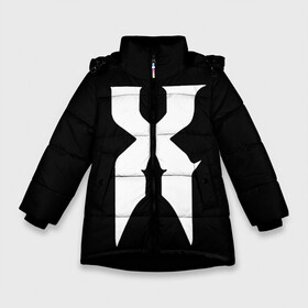 Зимняя куртка для девочек 3D с принтом X (DMX) в Петрозаводске, ткань верха — 100% полиэстер; подклад — 100% полиэстер, утеплитель — 100% полиэстер. | длина ниже бедра, удлиненная спинка, воротник стойка и отстегивающийся капюшон. Есть боковые карманы с листочкой на кнопках, утяжки по низу изделия и внутренний карман на молнии. 

Предусмотрены светоотражающий принт на спинке, радужный светоотражающий элемент на пуллере молнии и на резинке для утяжки. | 1970 | 2021 | 50 | cent | coast | cube | dmx | earl | east | gangsta | hardcore | hip | hop | ice | in | legend | music | pace | rap | requiescat | rip | simmons | гангстер | легенда | музыка | рип | рэп | рэпер | симмонс | хип | хоп | эрл