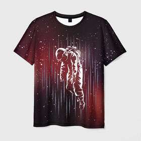 Мужская футболка 3D с принтом Прострация в Петрозаводске, 100% полиэфир | прямой крой, круглый вырез горловины, длина до линии бедер | moon | арт | день космонавтики | звезды | космонавт | космос | лого | луна | небо | планеты