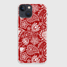 Чехол для iPhone 13 mini с принтом Фракталы в Петрозаводске,  |  | fractal | ornament | звезды | лепестки | лес | листья | орнамент | растения | фракталы | хмель | цветы | шишки