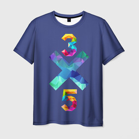 Мужская футболка 3D с принтом 3X5 в Петрозаводске, 100% полиэфир | прямой крой, круглый вырез горловины, длина до линии бедер | Тематика изображения на принте: year | год | математика | радужный | цветной | цифры