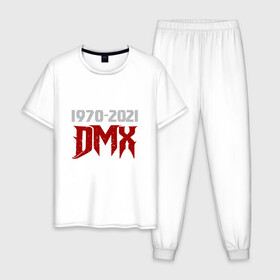 Мужская пижама хлопок с принтом DMX Life в Петрозаводске, 100% хлопок | брюки и футболка прямого кроя, без карманов, на брюках мягкая резинка на поясе и по низу штанин
 | dmx | dog | earl simmons | hip hop | music | new york | rap | rapper | rip | ruff ryders | диэмикс | музыка | нью йорк | пёс | рэп | рэпер | хипхоп | эрл симмонс