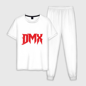 Мужская пижама хлопок с принтом DMX Power в Петрозаводске, 100% хлопок | брюки и футболка прямого кроя, без карманов, на брюках мягкая резинка на поясе и по низу штанин
 | Тематика изображения на принте: dmx | dog | earl simmons | hip hop | music | new york | rap | rapper | rip | ruff ryders | диэмикс | музыка | нью йорк | пёс | рэп | рэпер | хипхоп | эрл симмонс