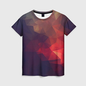 Женская футболка 3D с принтом Лавовый вектор в Петрозаводске, 100% полиэфир ( синтетическое хлопкоподобное полотно) | прямой крой, круглый вырез горловины, длина до линии бедер | арт | вектор | векторный рисунок | геометрические фигуры | геометрия | дым | лава | магма | рисунок