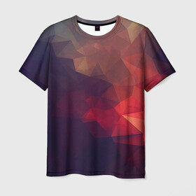 Мужская футболка 3D с принтом Лавовый вектор в Петрозаводске, 100% полиэфир | прямой крой, круглый вырез горловины, длина до линии бедер | арт | вектор | векторный рисунок | геометрические фигуры | геометрия | дым | лава | магма | рисунок