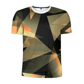 Мужская футболка 3D спортивная с принтом Broken glass в Петрозаводске, 100% полиэстер с улучшенными характеристиками | приталенный силуэт, круглая горловина, широкие плечи, сужается к линии бедра | abstraction | осколки | стекло | цветной