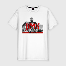 Мужская футболка хлопок Slim с принтом DMX (rap artist) в Петрозаводске, 92% хлопок, 8% лайкра | приталенный силуэт, круглый вырез ворота, длина до линии бедра, короткий рукав | american | artist | dmx | dog | earl simmons | gangsta | hip hop | legend | rap | музыка | рэп | хип хоп