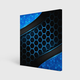 Холст квадратный с принтом 3D luxury blue 3Д СОТЫ и плиты в Петрозаводске, 100% ПВХ |  | luxury | versace | vip | абстракция | версаче | вип | паттерн | роскошь | текстуры