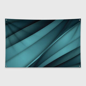 Флаг-баннер с принтом VUAL в Петрозаводске, 100% полиэстер | размер 67 х 109 см, плотность ткани — 95 г/м2; по краям флага есть четыре люверса для крепления | Тематика изображения на принте: lines | бирюзовый | линии | полосатый | полосы