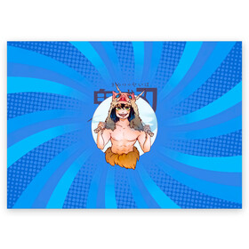 Поздравительная открытка с принтом Иноске Хашибира Kimetsu no Yaiba в Петрозаводске, 100% бумага | плотность бумаги 280 г/м2, матовая, на обратной стороне линовка и место для марки
 | demon slayer | kamado | kimetsu no yaiba | nezuko | tanjiro | аниме | гию томиока | зеницу агацума | иноске хашибира | камадо | клинок | корзинная девочка | манга | музан кибуцуджи | незуко | рассекающий демонов | танджиро
