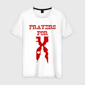 Мужская футболка хлопок с принтом Prayers For X в Петрозаводске, 100% хлопок | прямой крой, круглый вырез горловины, длина до линии бедер, слегка спущенное плечо. | dmx | dog | earl simmons | hip hop | music | new york | rap | rapper | rip | ruff ryders | диэмикс | музыка | нью йорк | пёс | рэп | рэпер | хипхоп | эрл симмонс