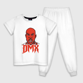 Детская пижама хлопок с принтом DMX Red в Петрозаводске, 100% хлопок |  брюки и футболка прямого кроя, без карманов, на брюках мягкая резинка на поясе и по низу штанин
 | dmx | dog | earl simmons | hip hop | music | new york | rap | rapper | rip | ruff ryders | диэмикс | музыка | нью йорк | пёс | рэп | рэпер | хипхоп | эрл симмонс