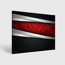 Холст прямоугольный с принтом 3D Красные соты металлические в Петрозаводске, 100% ПВХ |  | luxury | versace | vip | абстракция | версаче | вип | паттерн | роскошь | текстуры