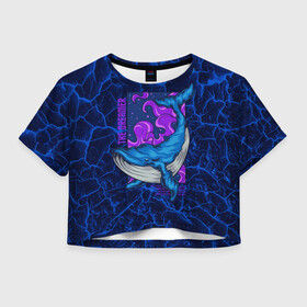 Женская футболка Crop-top 3D с принтом Кит мечтатель The dreamer в Петрозаводске, 100% полиэстер | круглая горловина, длина футболки до линии талии, рукава с отворотами | the dreamer | вода | волны | кит | мечта | мечтатель | море | океан | подводный мир | рыба