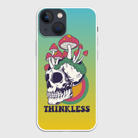 Чехол для iPhone 13 mini с принтом Поганки на черепе Психоделика в Петрозаводске,  |  | гриб | мухомор | поганка | психоделика | череп