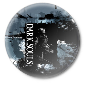 Значок с принтом darksouls the game в Петрозаводске,  металл | круглая форма, металлическая застежка в виде булавки | Тематика изображения на принте: dark souls | darksouls | tegunvte | демоны | рыцарь | средневековье | темные души